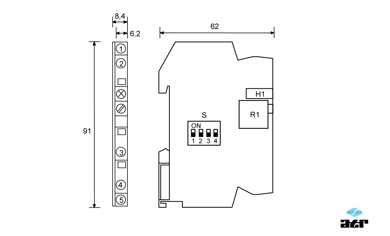 Gehäusemaße: ATR Digitale Signalverarbeiter DT6