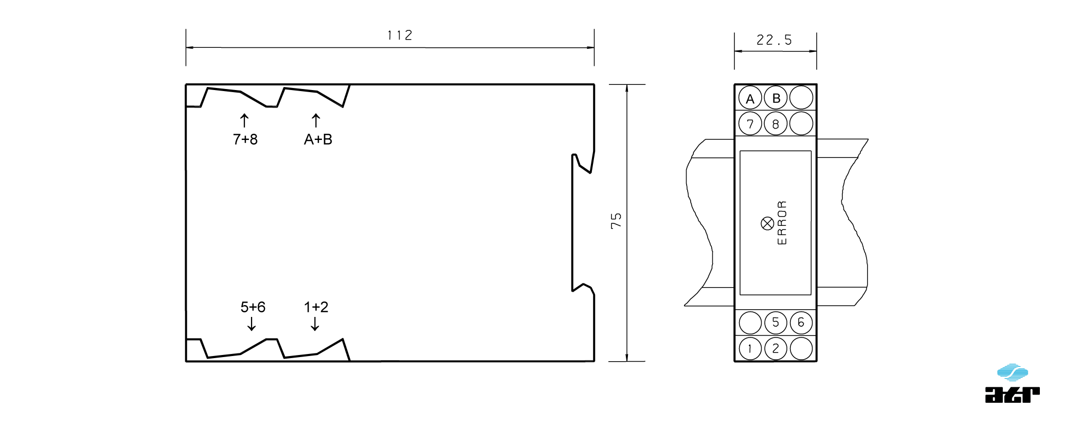 Gehäusemaße: ATR Messverstärker VM270-VM277