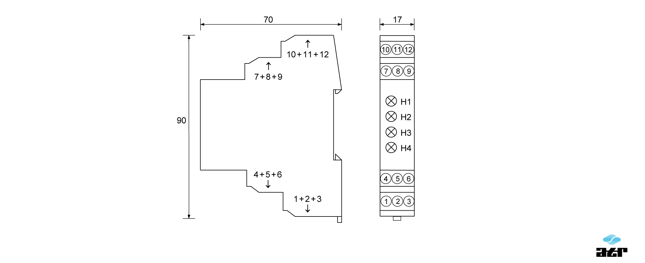 Gehäusemaße: ATR Pegelumsetzer HM1 + HM2