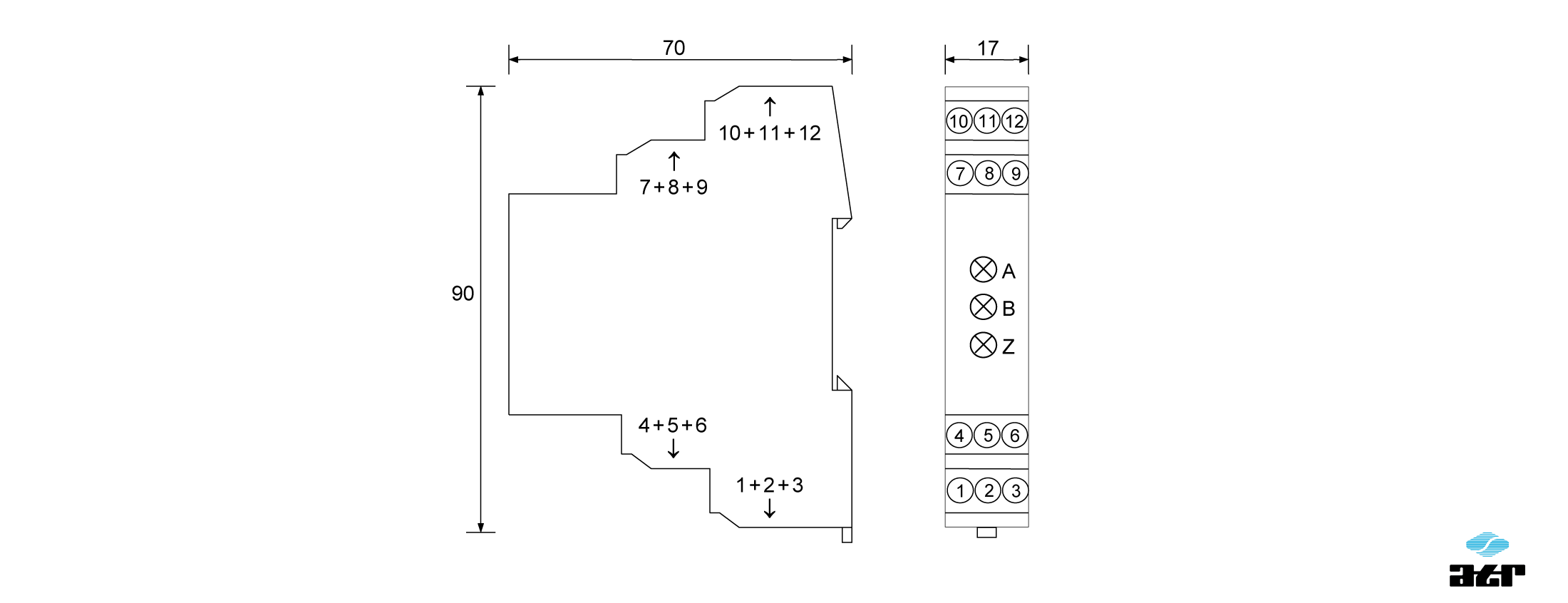 Gehäusemaße: ATR Pegelumsetzer HM13