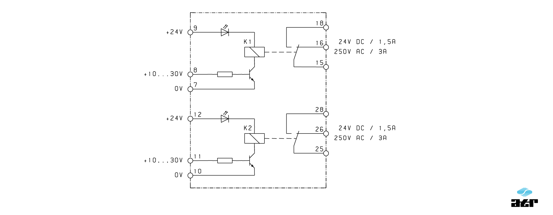 Anschlussplan: ATR Relais-Baustein RM3 
