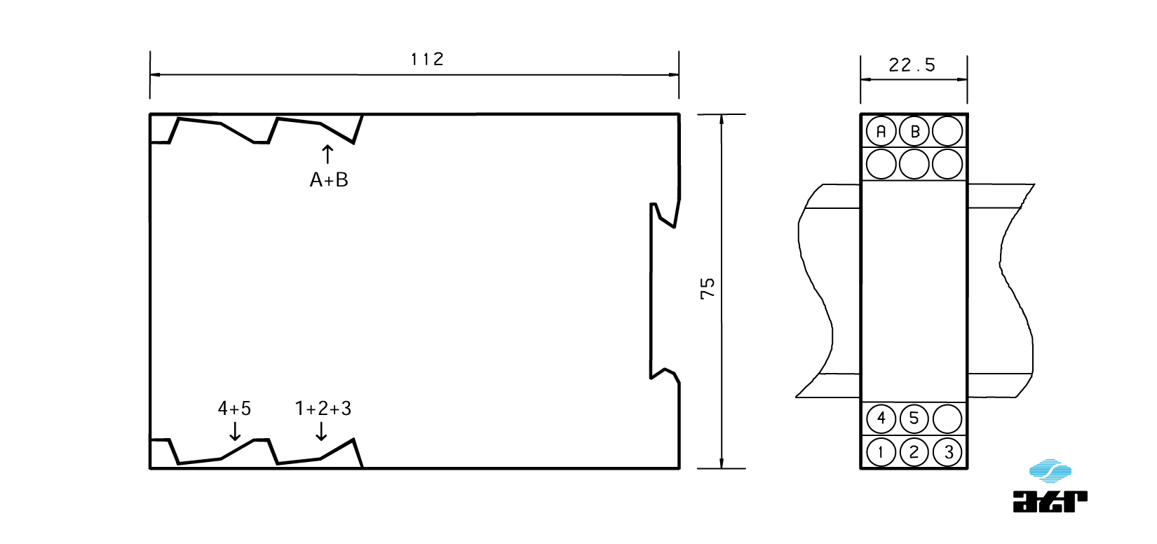 Gehäusemaße: ATR Trennverstärker VM240-VM247