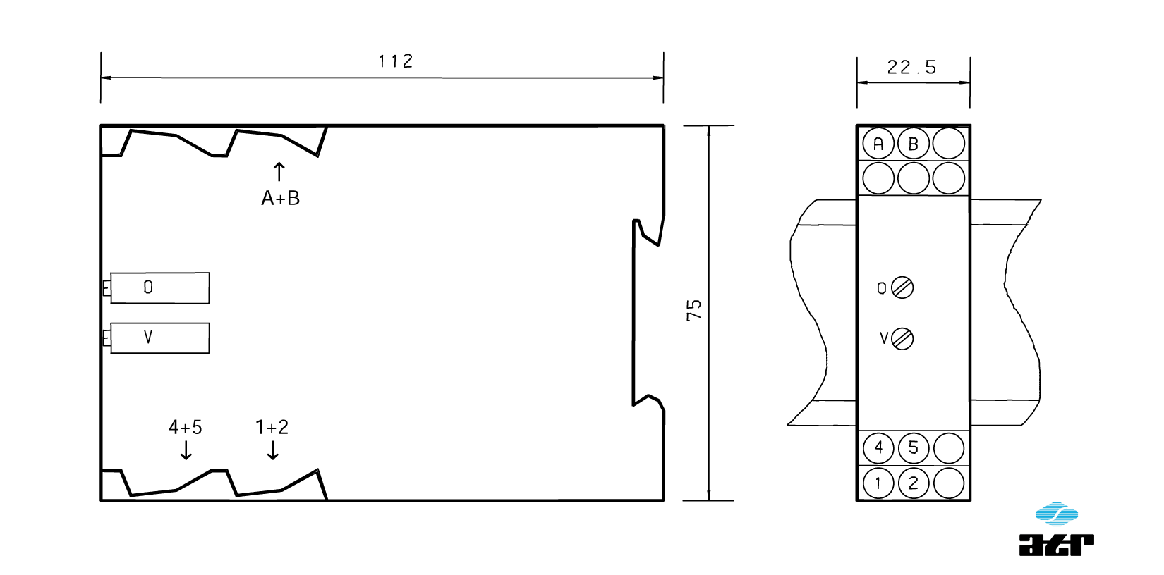 Gehäusemaße: ATR Trennverstärker VM280-VM288